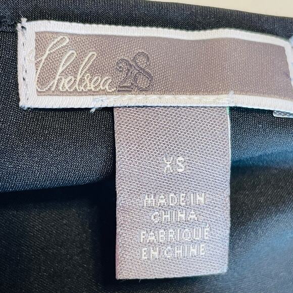 Chelsea 28 Silver Black Sequins Faux Wrap V-Neck Sleeveless Peplum Dressy Top XS - Picture 6 of 8